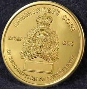 RCMP K Division Commander coin 2003 Gold