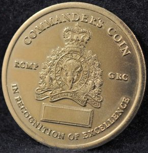 RCMP K Division Commander coin 2003 Silver 2