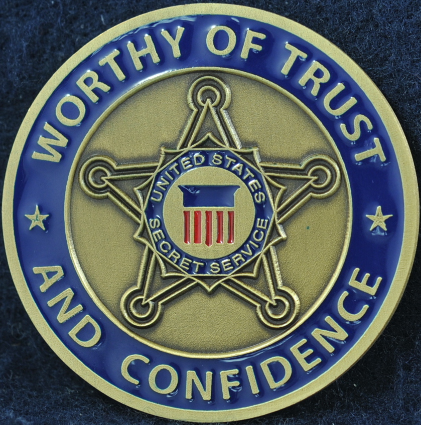Subdued-Green US SECRET SERVICE  WORTHY  OF TRUST & CONFIDENCE SHOULDER PATCH 