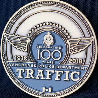 Vancouver Police Department Traffic 1918-2018 Inspector Blue