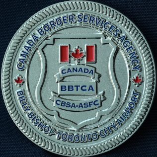 Canada Border Services Agency CBSA - Billy Bishop Toronto City Airport Thin Blue Line Silver