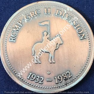 RCMP H Division - 50 Anniversary 1932-1982 Bronze