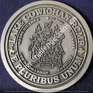 RCMP E Division Lake Cowichan Detachment Pewter